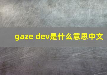 gaze dev是什么意思中文